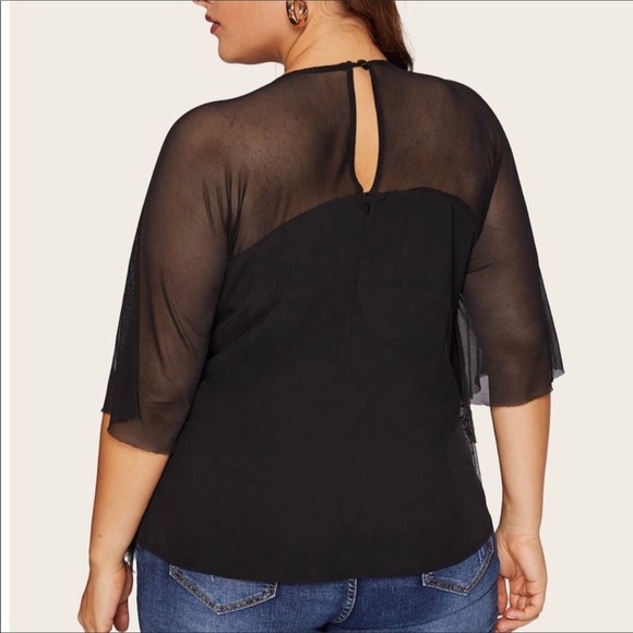 Plus Size Metallic Gold Stars Blouse - Picture 5 of 8